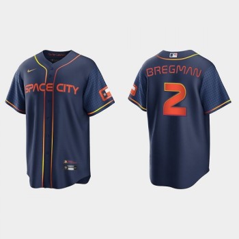 Men's Houston Astros #2 Alex Bregman 2022 Navy City Connect Cool Base Stitched Jersey Men's Houston Astros #2 Alex Bregman 2022 Navy City Connect Cool Base Stitched Jersey