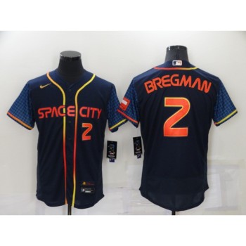 Men's Houston Astros #2 Alex Bregman 2022 Navy City Connect Flex Base Stitched Baseball Jersey Men's Houston Astros #2 Alex Bregman 2022 Navy City Connect Flex Base Stitched Baseball Jersey