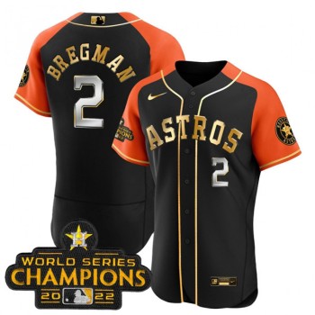 Men's Houston Astros #2 Alex Bregman 2023 Black Gold V2 Alternate Flex Base Stitched Baseball Jersey Men's Houston Astros #2 Alex Bregman 2023 Black Gold V2 Alternate Flex Base Stitched Baseball Jersey