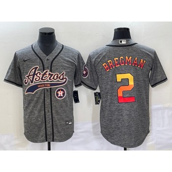 Men's Houston Astros #2 Alex Bregman Gray With Patch Cool Base Stitched Baseball Jersey Men's Houston Astros #2 Alex Bregman Gray With Patch Cool Base Stitched Baseball Jersey