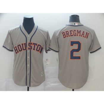 Men's Houston Astros #2 Alex Bregman Grey Cool Base Stitched MLB Jersey Men's Houston Astros #2 Alex Bregman Grey Cool Base Stitched MLB Jersey