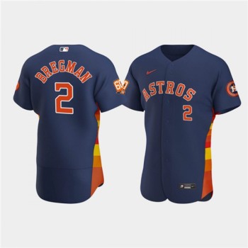 Men's Houston Astros #2 Alex Bregman Navy 60th Anniversary Flex Base Stitched Baseball Jersey Men's Houston Astros #2 Alex Bregman Navy 60th Anniversary Flex Base Stitched Baseball Jersey