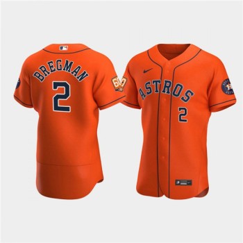 Men's Houston Astros #2 Alex Bregman Orange 60th Anniversary Flex Base Stitched Baseball Jersey Men's Houston Astros #2 Alex Bregman Orange 60th Anniversary Flex Base Stitched Baseball Jersey