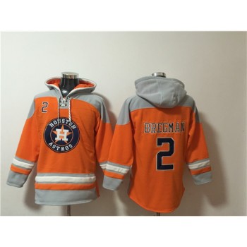 Men's Houston Astros #2 Alex Bregman Orange Ageless Must-Have Lace-Up Pullover Hoodie Men's Houston Astros #2 Alex Bregman Orange Ageless Must-Have Lace-Up Pullover Hoodie