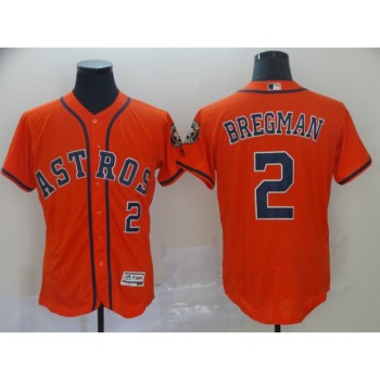 Men's Houston Astros #2 Alex Bregman Orange Flex Base Stitched MLB Jersey Men's Houston Astros #2 Alex Bregman Orange Flex Base Stitched MLB Jersey
