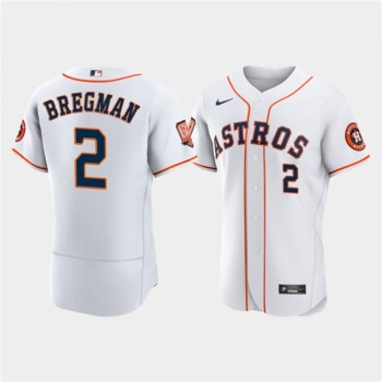 Men's Houston Astros #2 Alex Bregman White 60th Anniversary Flex Base Stitched Baseball Jersey Men's Houston Astros #2 Alex Bregman White 60th Anniversary Flex Base Stitched Baseball Jersey