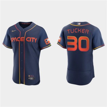 Men's Houston Astros #30 Kyle Tucker 2022 Navy City Connect Flex Base Stitched Baseball Jersey Men's Houston Astros #30 Kyle Tucker 2022 Navy City Connect Flex Base Stitched Baseball Jersey