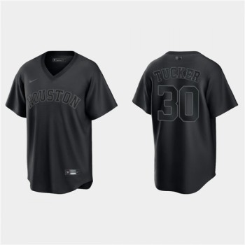 Men's Houston Astros #30 Kyle Tucker Black Pitch Black Fashion Replica Stitched Jersey Men's Houston Astros #30 Kyle Tucker Black Pitch Black Fashion Replica Stitched Jersey