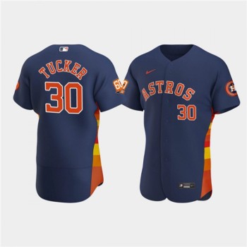 Men's Houston Astros #30 Kyle Tucker Navy 60th Anniversary Flex Base Stitched Baseball Jersey Men's Houston Astros #30 Kyle Tucker Navy 60th Anniversary Flex Base Stitched Baseball Jersey