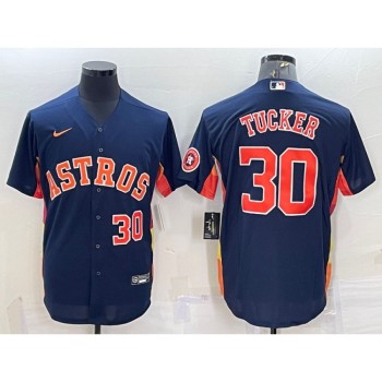 Men's Houston Astros #30 Kyle Tucker Navy With Patch Cool Base Stitched Jersey Men's Houston Astros #30 Kyle Tucker Navy With Patch Cool Base Stitched Jersey