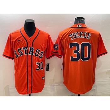 Men's Houston Astros #30 Kyle Tucker Orange With Patch Cool Base Stitched Jersey Men's Houston Astros #30 Kyle Tucker Orange With Patch Cool Base Stitched Jersey