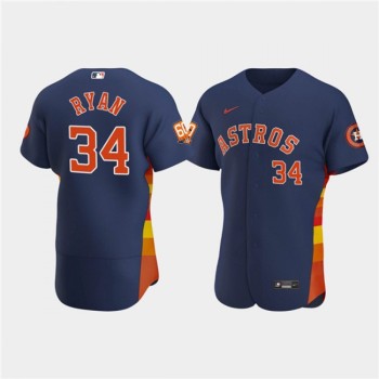 Men's Houston Astros #34 Nolan Ryan Navy 60th Anniversary Flex Base Stitched Baseball Jersey Men's Houston Astros #34 Nolan Ryan Navy 60th Anniversary Flex Base Stitched Baseball Jersey