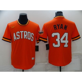 Men's Houston Astros #34 Nolan Ryan Orange Cool Base Stitched Jersey Men's Houston Astros #34 Nolan Ryan Orange Cool Base Stitched Jersey