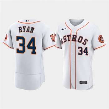 Men's Houston Astros #34 Nolan Ryan White 60th Anniversary Flex Base Stitched Baseball Jersey Men's Houston Astros #34 Nolan Ryan White 60th Anniversary Flex Base Stitched Baseball Jersey