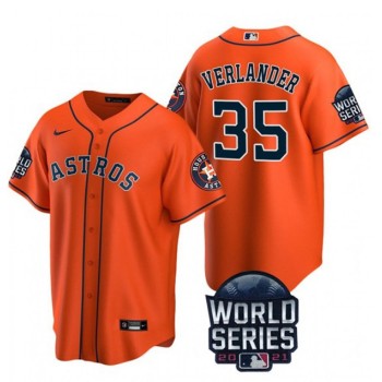 Men's Houston Astros #35 Justin Verlander 2021 Orange World Series Cool Base Stitched Baseball Jersey Men's Houston Astros #35 Justin Verlander 2021 Orange World Series Cool Base Stitched Baseball Jersey