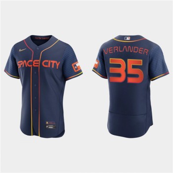Men's Houston Astros #35 Justin Verlander 2022 Navy City Connect Flex Base Stitched Baseball Jersey Men's Houston Astros #35 Justin Verlander 2022 Navy City Connect Flex Base Stitched Baseball Jersey