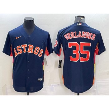 Men's Houston Astros #35 Justin Verlander Navy With Patch Cool Base Stitched Jersey Men's Houston Astros #35 Justin Verlander Navy With Patch Cool Base Stitched Jersey