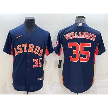 Men's Houston Astros #35 Justin Verlander Navy With Patch Cool Base Stitched Jersey Men's Houston Astros #35 Justin Verlander Navy With Patch Cool Base Stitched Jersey