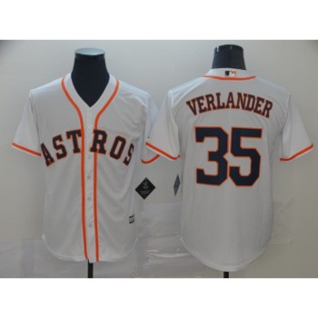 Men's Houston Astros #35 Justin Verlander White Cool Base Stitched MLB Jersey Men's Houston Astros #35 Justin Verlander White Cool Base Stitched MLB Jersey