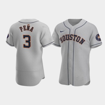 Men's Houston Astros #3 Jeremy Pena Gray Flex Base Stitched Jersey Men's Houston Astros #3 Jeremy Pena Gray Flex Base Stitched Jersey