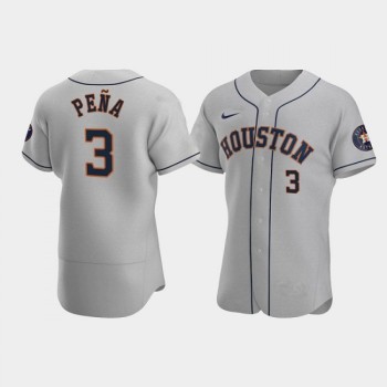 Men's Houston Astros #3 Jeremy Pena Gray Flex Base Stitched Jersey Men's Houston Astros #3 Jeremy Pena Gray Flex Base Stitched Jersey