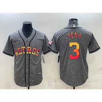 Men's Houston Astros #3 Jeremy Pena Grey Cool Base Stitched Baseball Jersey Men's Houston Astros #3 Jeremy Pena Grey Cool Base Stitched Baseball Jersey
