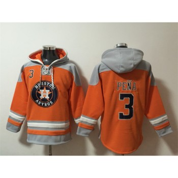 Men's Houston Astros #3 Jeremy Pena Orange Ageless Must-Have Lace-Up Pullover Hoodie Men's Houston Astros #3 Jeremy Pena Orange Ageless Must-Have Lace-Up Pullover Hoodie