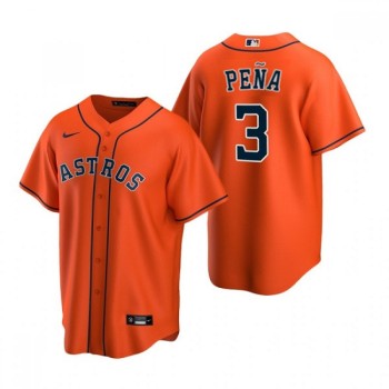 Men's Houston Astros #3 Jeremy Pena Orange Cool Base Stitched Jersey Men's Houston Astros #3 Jeremy Pena Orange Cool Base Stitched Jersey