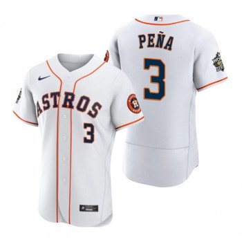 Men's Houston Astros #3 Jeremy Pena White 2022 World Series Flex Base Stitched Baseball Jersey Men's Houston Astros #3 Jeremy Pena White 2022 World Series Flex Base Stitched Baseball Jersey