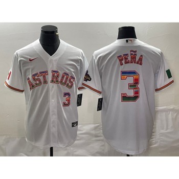 Men's Houston Astros #3 Jeremy Pena White Mexico Cool Base Stitched Baseball Jersey Men's Houston Astros #3 Jeremy Pena White Mexico Cool Base Stitched Baseball Jersey
