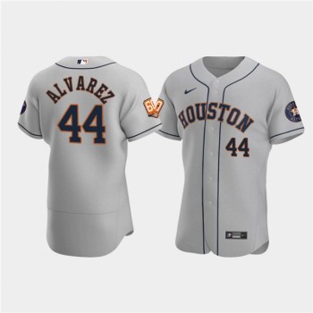 Men's Houston Astros #44 Yordan Alvarez Grey 60th Anniversary Flex Base Stitched Baseball Jersey Men's Houston Astros #44 Yordan Alvarez Grey 60th Anniversary Flex Base Stitched Baseball Jersey