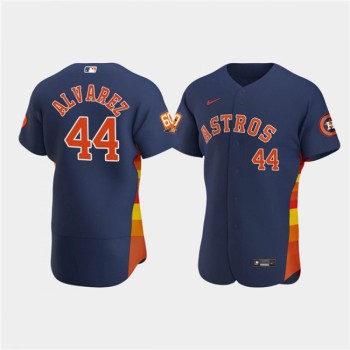 Men's Houston Astros #44 Yordan Alvarez Navy 60th Anniversary Flex Base Stitched Baseball Jersey Men's Houston Astros #44 Yordan Alvarez Navy 60th Anniversary Flex Base Stitched Baseball Jersey