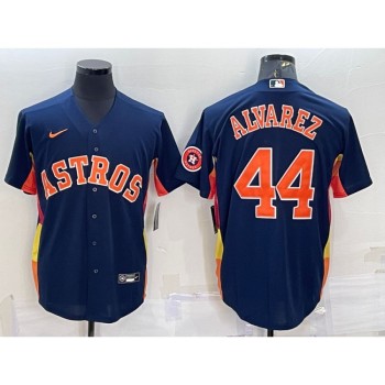 Men's Houston Astros #44 Yordan Alvarez Navy With Patch Cool Base Stitched Jersey Men's Houston Astros #44 Yordan Alvarez Navy With Patch Cool Base Stitched Jersey