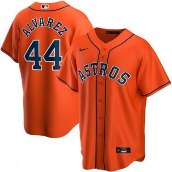 Men's Houston Astros #44 Yordan Alvarez Orange Cool Base Stitched Jersey Men's Houston Astros #44 Yordan Alvarez Orange Cool Base Stitched Jersey