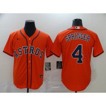 Men's Houston Astros #4 George Springer Orange Cool Base Stitched MLB Jersey Men's Houston Astros #4 George Springer Orange Cool Base Stitched MLB Jersey