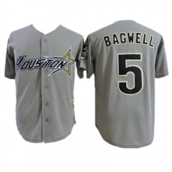 Men's Houston Astros #5 Jeff Bagwell Gray Cool Base Stitched Baseball Jersey Men's Houston Astros #5 Jeff Bagwell Gray Cool Base Stitched Baseball Jersey