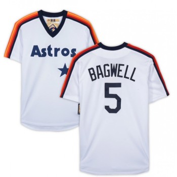 Men's Houston Astros #5 Jeff Bagwell White Stitched Jersey Men's Houston Astros #5 Jeff Bagwell White Stitched Jersey