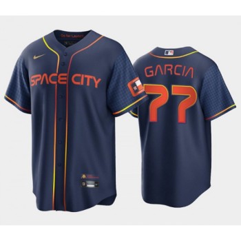 Men's Houston Astros #77 Luis Garcia 2022 Navy City Connect Cool Base Stitched Jersey Men's Houston Astros #77 Luis Garcia 2022 Navy City Connect Cool Base Stitched Jersey