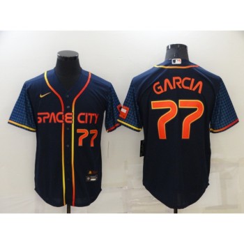 Men's Houston Astros #77 Luis Garcia 2022 Navy City Connect Cool Base Stitched Jersey Men's Houston Astros #77 Luis Garcia 2022 Navy City Connect Cool Base Stitched Jersey