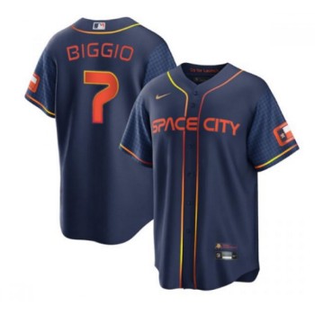 Men's Houston Astros #7 Craig Biggio 2022 Navy City Connect Cool Base Stitched Jersey Men's Houston Astros #7 Craig Biggio 2022 Navy City Connect Cool Base Stitched Jersey
