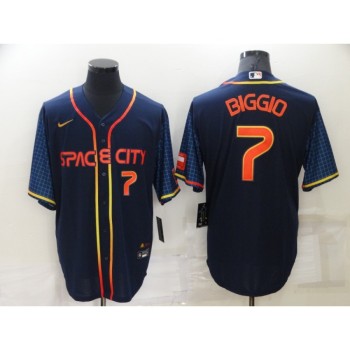 Men's Houston Astros #7 Craig Biggio 2022 Navy City Connect Cool Base Stitched Jersey Men's Houston Astros #7 Craig Biggio 2022 Navy City Connect Cool Base Stitched Jersey