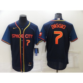 Men's Houston Astros #7 Craig Biggio 2022 Navy City Connect Flex Base Stitched Baseball Jersey Men's Houston Astros #7 Craig Biggio 2022 Navy City Connect Flex Base Stitched Baseball Jersey