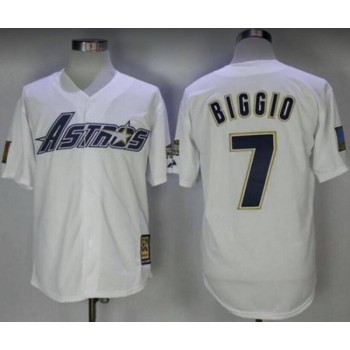 Men's Houston Astros #7 Craig Biggio White Cool Base Stitched Baseball Jersey Men's Houston Astros #7 Craig Biggio White Cool Base Stitched Baseball Jersey