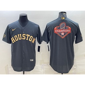 Men's Houston Astros All-Star Charcoal 2022 World Series Champions Team Big Logo Cool Base Stitched Jersey Men's Houston Astros All-Star Charcoal 2022 World Series Champions Team Big Logo Cool Base Stitched Jersey