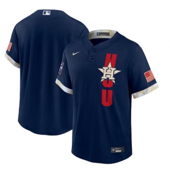 Men's Houston Astros Blank 2021 Navy All-Star Cool Base Stitched MLB Jersey Men's Houston Astros Blank 2021 Navy All-Star Cool Base Stitched MLB Jersey