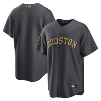 Men's Houston Astros Blank 2022 All-Star CharcoalCool Base Stitched Baseball Jersey Men's Houston Astros Blank 2022 All-Star CharcoalCool Base Stitched Baseball Jersey