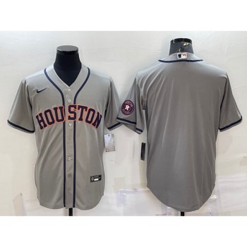 Men's Houston Astros Blank Grey With Patch Cool Base Stitched Jersey Men's Houston Astros Blank Grey With Patch Cool Base Stitched Jersey