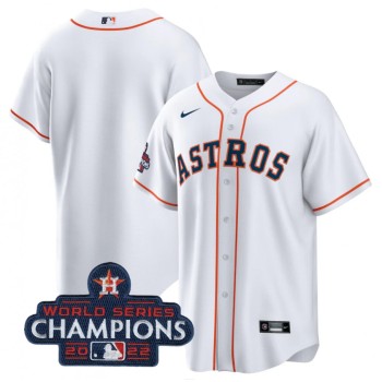 Men's Houston Astros Blank White 2022 World Series Champions Home Stitched Baseball Jersey Men's Houston Astros Blank White 2022 World Series Champions Home Stitched Baseball Jersey