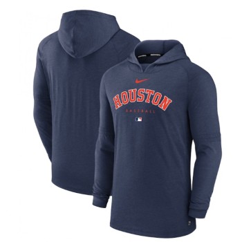 Men's Houston Astros Navy Dri-FiT Early Work Pullover Hoodie Men's Houston Astros Navy Dri-FiT Early Work Pullover Hoodie