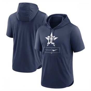 Men's Houston Astros Navy Short Sleeve Pullover Hoodie Men's Houston Astros Navy Short Sleeve Pullover Hoodie